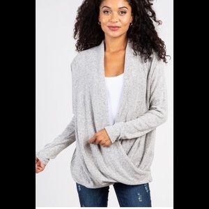 PinkBlush Knit Drapped Wrap V-neck Nursing top